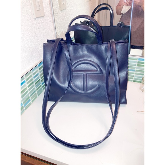 TELFAR MEDIUM Shopping Bag - NAVY 15” x 19” Shopper Tote - Picture 3 of 15